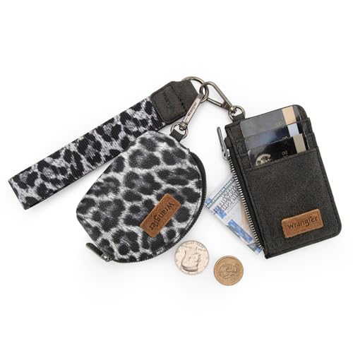 Image of Wrangler Keychain Wristlet Wallets for Women Western Dual Pouch Wristlet Credit Card Holder Wallet