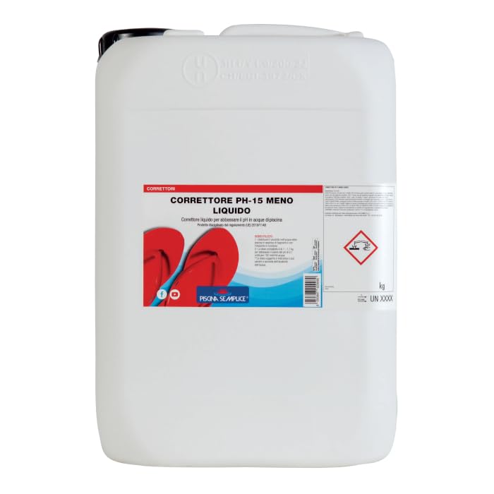 PISCINA SEMPLICE, Correttore PH Meno Liquido, Riduce Il Valore Del PH Nell'Acqua Delle Piscine,...