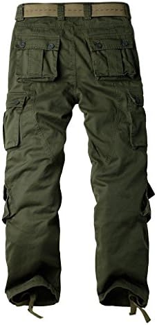 AKARMY Must Way Men's Cotton Casual Military Army Camo Combat Work Cargo Pants with 8 Pockets Military Green 30