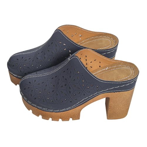 Sandale femme à talon compensé noir en grande taille 9 pour l'extérieur