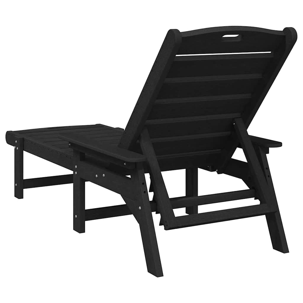 Set di 2 lettini prendisole in polietilene, 195,5 x 53 x 98,5 cm, resistenti alle intemperie, portata 220 kg, per giardino, terrazza, balcone, piscina, spiaggia e benessere