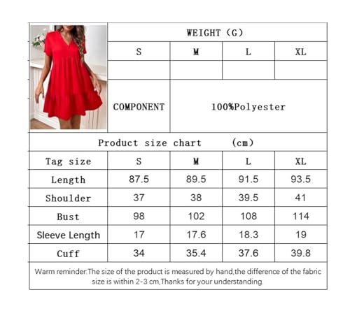 Robe de vacances rouge col en V ample et fluide pour un look décontracté chic - 4