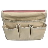 Doodran Camping Stuhl HäNgende Tasche Armlehne Seite Strandkorb Organizer Multi-Taschen Aufbewahrung Tasche Einkaufstasche UmhäNgetasche Neben Aufbewahrung Tasche FüR Outdoor-Angeln Camping, Khaki