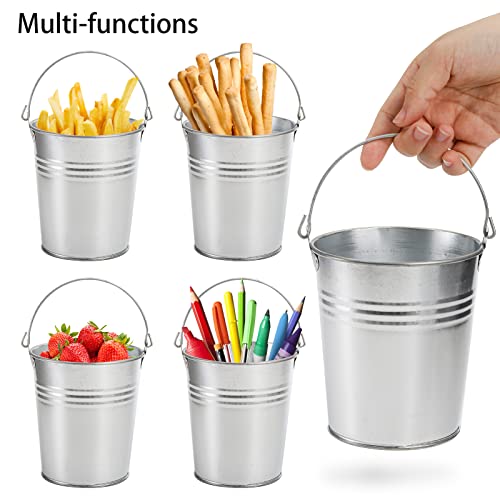 TOPZEA 20 Pack Galvanized Metal Buckets, 4.5" x 5" with Handle - Image 3