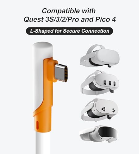 TRANSNOVO Cable Link de 5M Compatible con Meta Quest 3/3S/2/Pro/Pico 4, Accesorios de VR para Juegos de PC/Steam VR, Cable Tipo-C Mejorado de Transferencia de Alta Velocidad con Adaptador USB 3.0 - imagen 7