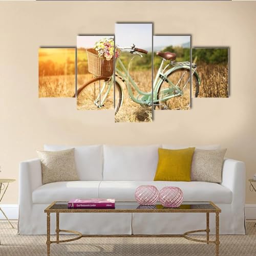 Affiche décoration murale poster mural géant salon bicyclette fleurs