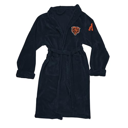 Northwest The Company Official NFL S/M Silk Touch Bath Robe with Number Team Colors 25 x 47 (US Alpha Small Medium Regular Regular Blue Chicago Bears)