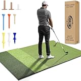 6x4ft Premium Golf Mat | Tri Turf Golf Hitting Mat | Golf Mats Practice Indoor, Outdoor, with Simulator | Thick Golf Training Mat | Large Golf mat for Swinging | Durable Golf Practice Mat with Tees
