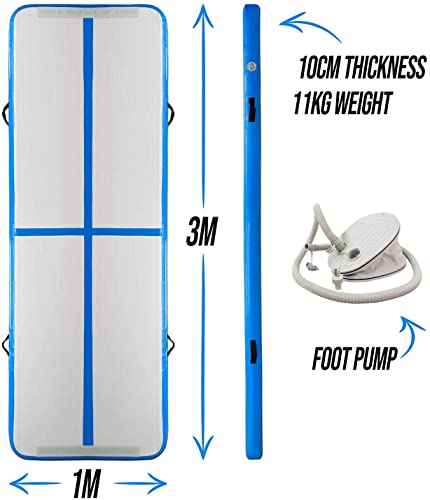 Nordic ProStore Airtrack mat 3 m - met luchtpomp, turnmat opblaasbaar, het beste voor gymnastiek, yoga, eenvoudig te… - Image 6