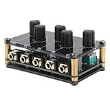 Contrôle de volume précis: équipé d'un bouton de volume de sortie principal et de 4 boutons de volume d'entrée indépendants, ce mélangeur garantit que chaque entrée peut être ajustée sans interférer avec les autres.Ce contrôle précis permet une sortie audio équilibrée et personnalisée adaptée à vos besoins spécifiques.