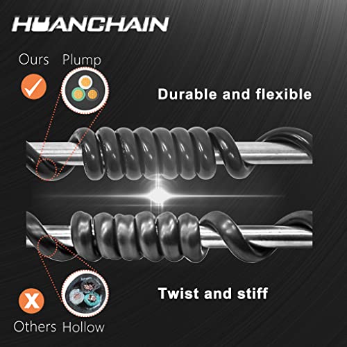 Image of HUANCHAIN 100 FT 16 Gauge Black Indoor Outdoor Extension Cord Waterproof, Flexible Cold Weather 3 Prong Electric Cord Outside, 10A 1250W 125V 16AWG SJTW, ETL Listed (Pack of 2)