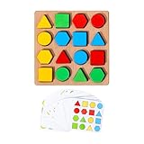 Genérico Wooden Puzzles –16.5x15.5cm, 16-Pieces| Wooden Shape Sorter, Fine Motor Color Matching Sorting Board, Early Learning Educational Activity Toy Gift For Preschool 3 4 5 Year Old