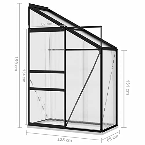 Foto von Tidyard Gewächshaus mit verzinktem Grundrahmen UV-beständig Garten Treibhaus Tomatenhaus Pflanzenhaus Blumenhaus für Garten & Terrasse Anthrazit Aluminium 1,44 m³