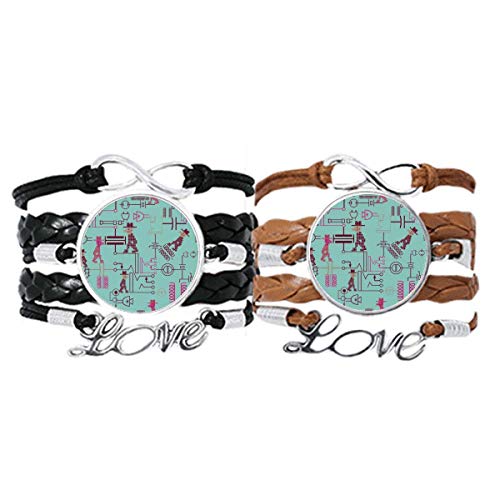 Bracelet Amour Couple Cuir Corde Requin féroce rationalisé DIYthinker