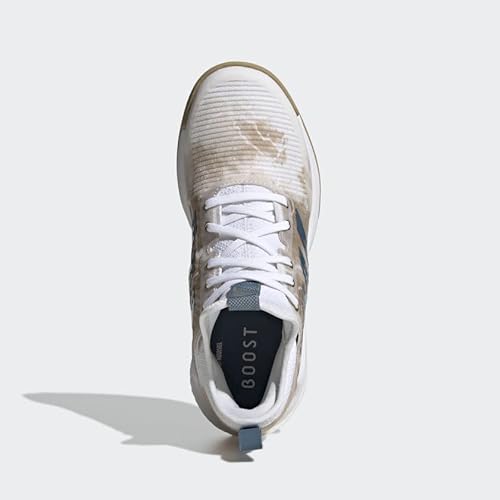 adidas Tênis Feminino de Vôlei Crazyflight, Tom bege/órbita índigo/dourado metálico, 7