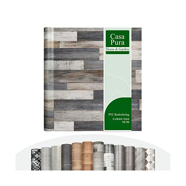 casa pura CV Bodenbelag Plaza - extra abriebfester PVC Linoleum Bodenbelag Meterware (geschäumt) Vinylboden - Cuban Oak Mix 967M - edle Holzoptik - Oberfläche strukturiert - (200x300 cm)