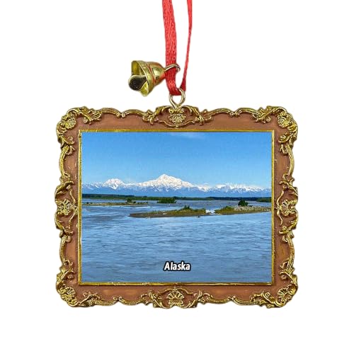 Denali National Park and Preserve Alaska America Travel Souvenir Adorno de árbol de Navidad Colgante Colgante Hogar Decoración de fiesta de Navidad