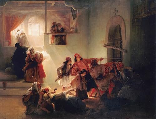 Toile Francesco Hayez Una Scene Strage di Attrasse tableau salon 60x90cm