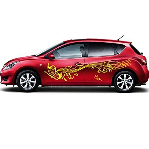 Bininbox 1 Set Car Auto Body Sticker Butterfly Self-Adhesive Side Truck Vinyl Graphics Decals (Yellow) #TOP2