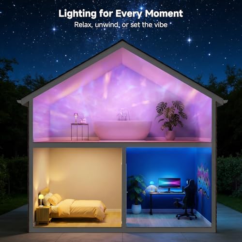 Fashion 2-in-1 Shower Lamp, Shower Lamp Waterproof with 16-Color Romantic Wave Projection, Rechargeable Shower Light With Remote & Touch Control, Bathroom Light for Bathrooms, Bedrooms, & Living Rooms by PandaTOP - Image 7