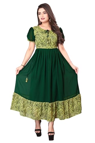 Image of eightone Floral Printed Cotton Frock for Women | Fit and Flare Midi One Piece Dress | Casual Western Dress for Women