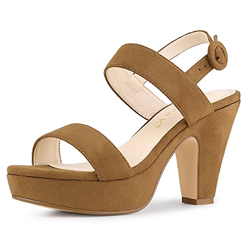 Image of Allegra K Women's Slingback Platform Heels Chunky High Heel Sandals