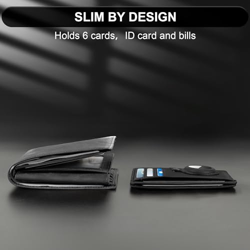 hawanik slim minimalist front pocket air tag wallet rfid blocking card holder wallet with airtag holder