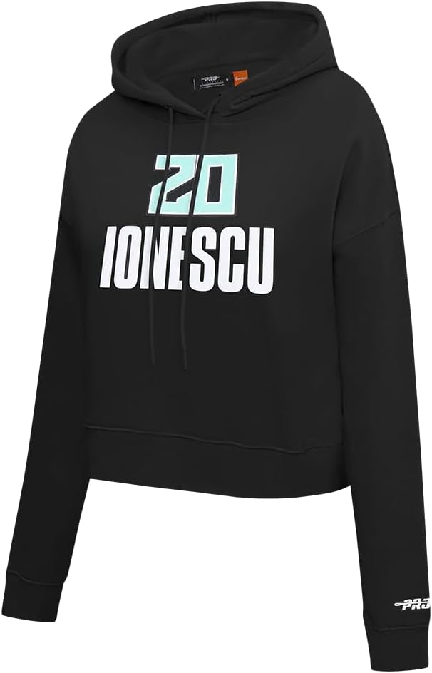 Pro Standard WNBA womens Womens Wnba New York Liberty Classic Player Brushed Back French Terry Cropped Pullover Hoodie - Image 3