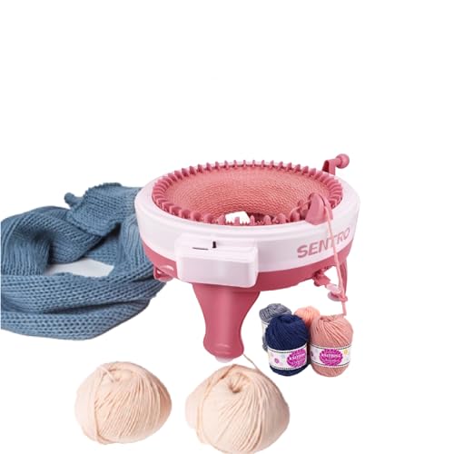 SENTRO 48 Needles Knitting Machine, Knitting Machine with Row Counter and Plain/Tube Conversion Keys, Rotating Smart Knit Loom Machine Kits, for Adults and Beginners (48 Needles)