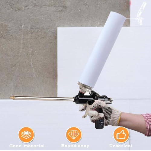 2 Stück PU Schaumpistole, Bauschaumpistole aus Metall, Bauschaum Pistole mit Ergonomischem Kunststoffgriff und Teflon Beschichtet für Profi Heimwerker zum Abdichten Füllen den Heim und Bürogebrauch