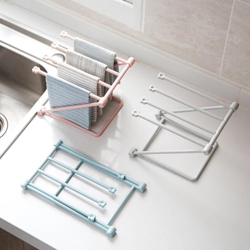 Toallero plegable vertical de polipropileno portátil para hogar y baño 5