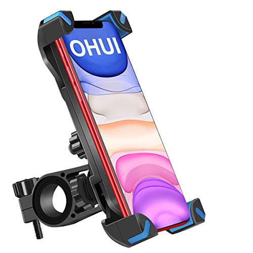 OHUI Bike Phone Mount, Full Screen Touch 360° Rotation Anti Shake Phone Mount Holder Compatible with iPhone 11/Pro Max/X/XR/XS Max/8/7/6 Plus, Samsung Galaxy S10/S10e/S9 and Other 4.5