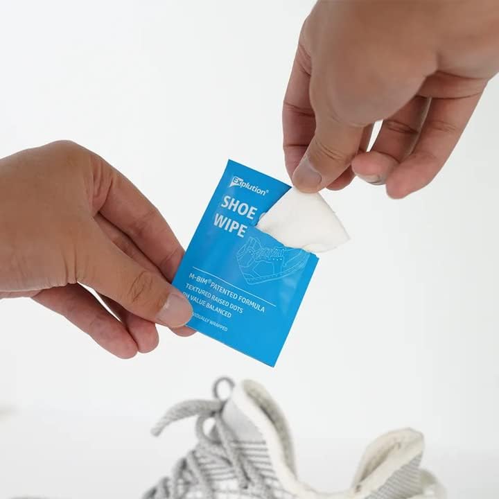 Shoe Cleaner Textured Raised Dot Sneaker Wipes, Plant-Based Formula, pH Balancing, Travel Disposable Wipes, Removes Dirt and Stains easily, 1 Pack 35 Pcs
