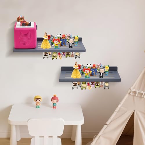 Gieanoo for Toniebox Regal,Tonie Regal Mädchen für 70-75 Zeichen Kiefer Holz Wand schwebend Kreative Regals Tonie Figuren Kompatibel Ladestation für Kinderzimmer,Babyzimmer