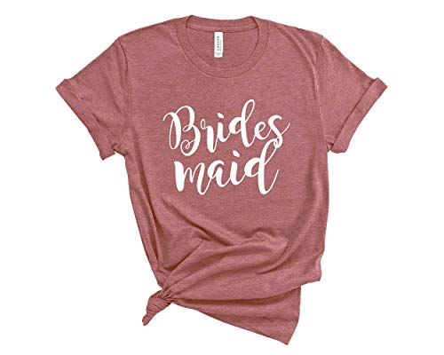 Product Image of the Blue Sand Textiles Bridesmaid Shirt – Bachelorette Party Shirts – Soft Modern Fit Unisex Tee for Wedding Events, Rehearsals, and Bridal Outings (Heather Mauve, Large)