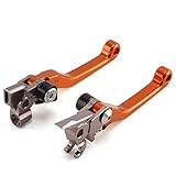 GMCCHENG Motorcycle CNC Billet Pivot Foldable Clutch Brake Levers for SX XC XCF SXF XCFW EXCF EXC SIX Days SXR SMR XCRW EXCR 250 300 350 400 450 500 505 525 530 06-13 Dirt Bike Orange