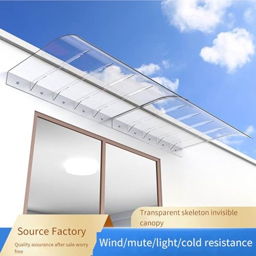 Auvent de porte transparent 40x350cm en polycarbonate résistant - 3