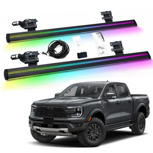 Electric Running Boards Fits for Ford Rapter 2023-2026 Board Door Sill Dual Motor Retractable Side Steps(Dual Flow Light)