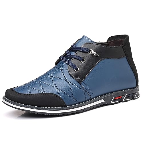 COSIDRAM Men Casual Shoes High-top Loafers Comfort Walking Sneakers Boots for Male 7 C/Blue