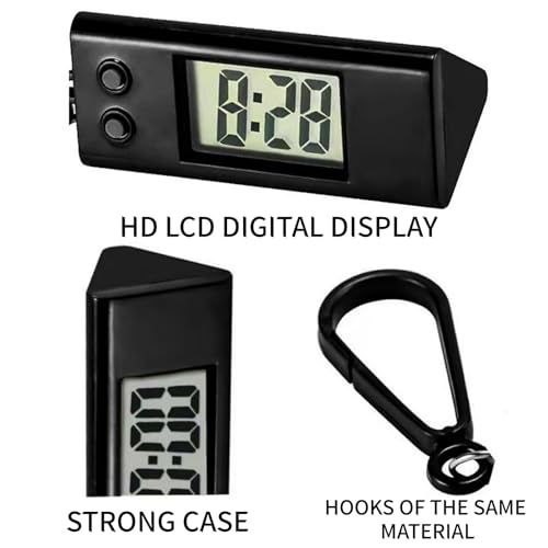 Small Digital Travel Alarm Clock,Battery Powered Portable LED Clock with Hook,Non-Ticking Mini Bedside Clock for Home & Travel,Digital Alarm Clocks Bedside,Alarm Clock Battery Powered,Mini Clock,White - Image 3