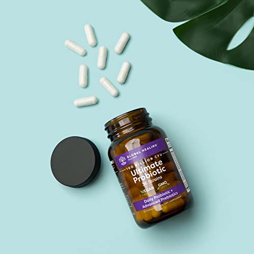 Global Healing Ultimate Probiotic Supplement (Floratrex) With Prebiotics For Digestive Health, And The Immune System, Men & Women, 100 Billion Cfu, 36 Strains (60 Capsules) #TOP2