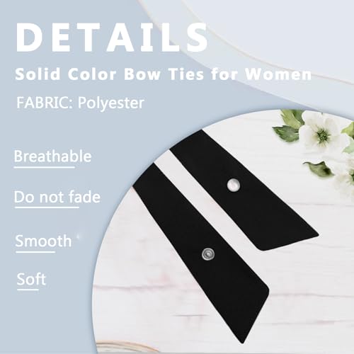 LHXzizizi Pre Tied Criss-Cross Bow Ties for Men Women, School Uniform Adjustable Solid Color Bowties for Girls for Formal (Black) - Thumbnail 5