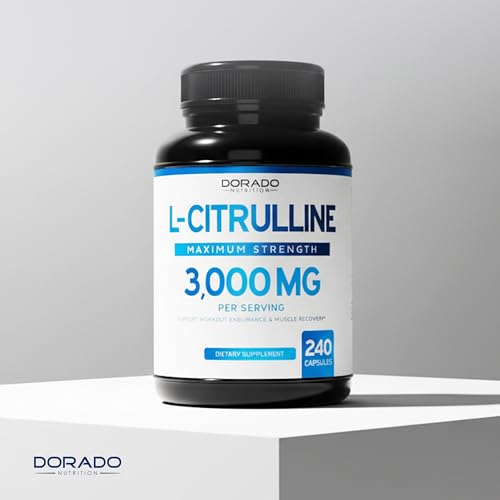 Image of L Citrulline 3000mg Supplement (240 Capsules) Support L Arginine & Nitric Oxide Pills - L-Citrulline For Men & Women - Muscle Recovery & Pump Supplement - 3rd Party Tested, Vegan, Non-GMO - USA Made
