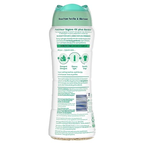 Image of Downy Light Laundry Scent Booster Beads for Washer, Woodland Rain, 18.2 oz, with No Heavy Perfumes