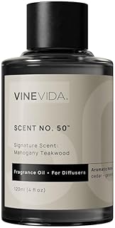 VINEVIDA Mahogany Teakwood Fragrance Oil for Cold Air Diffusers - 4 Fl Oz - Essential Oils for Diffuser Oil Refill & Air Freshener Room Spray
