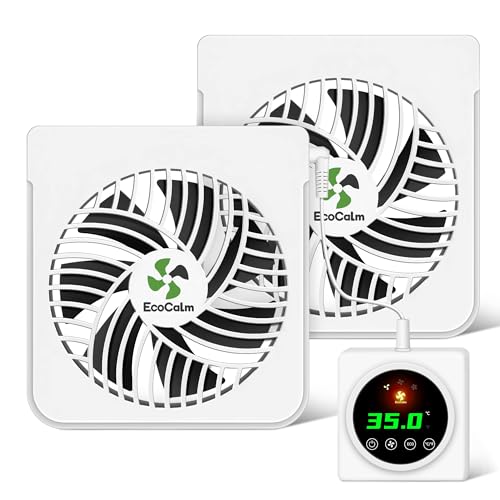 ecoCalm Ventilador radiador con imanes para radiadores de hierro fundido, 2 ventiladores de calefacción magnéticos con termostato inteligente, ventilador del radiador aumenta la eficiencia de