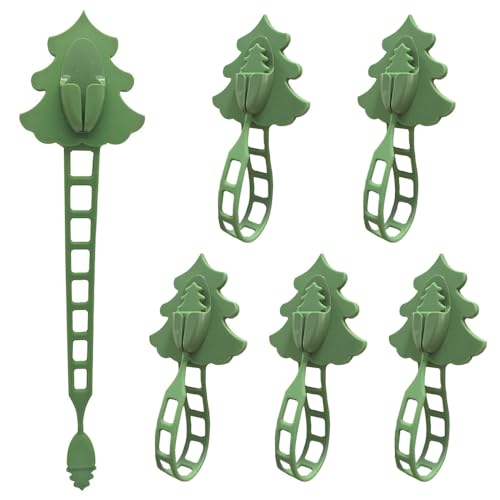 MiOYOOW Confezione Ganci per Ghirlande Natalizie, 6 Pezzi Ganci per Albero di Natale Riutilizzabili, Gancetti in Silicone per Calze Natalizie, per Mensole, Porte, Caminetti, Scale, Decorazioni