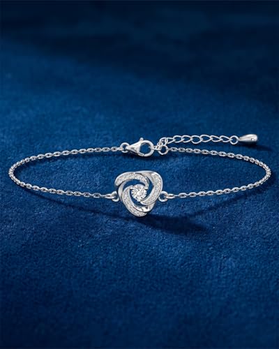 Image of Clara 925 Sterling Silver Bianca Solitaire Pendant Earrings Chain Bracelet Ring Jewellery Set for Women & Girls| Platinum Plated | Gift for her