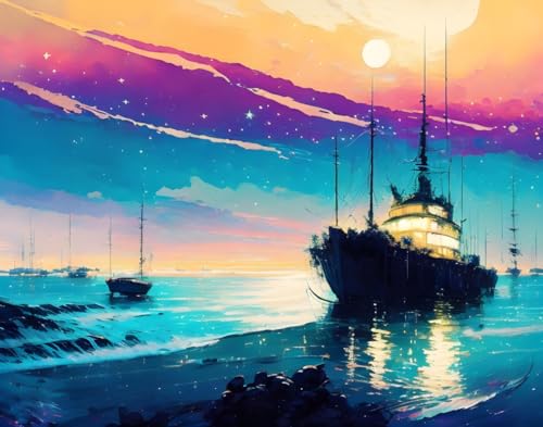 Tableau sur toile maritime Cover the Waterfront art romantique sans cadre