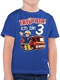 Kinder T-Shirt Jungen - Feuerwehrmann Sam Jungen - Tatü Tata! Ich Bin 3-116 (5/6 Jahre) - Royalblau - Shirt feuetwehr Mann DREI Kindershirt Geburtstags t Jahre feierwehrann 3.Geburtstag - F130K